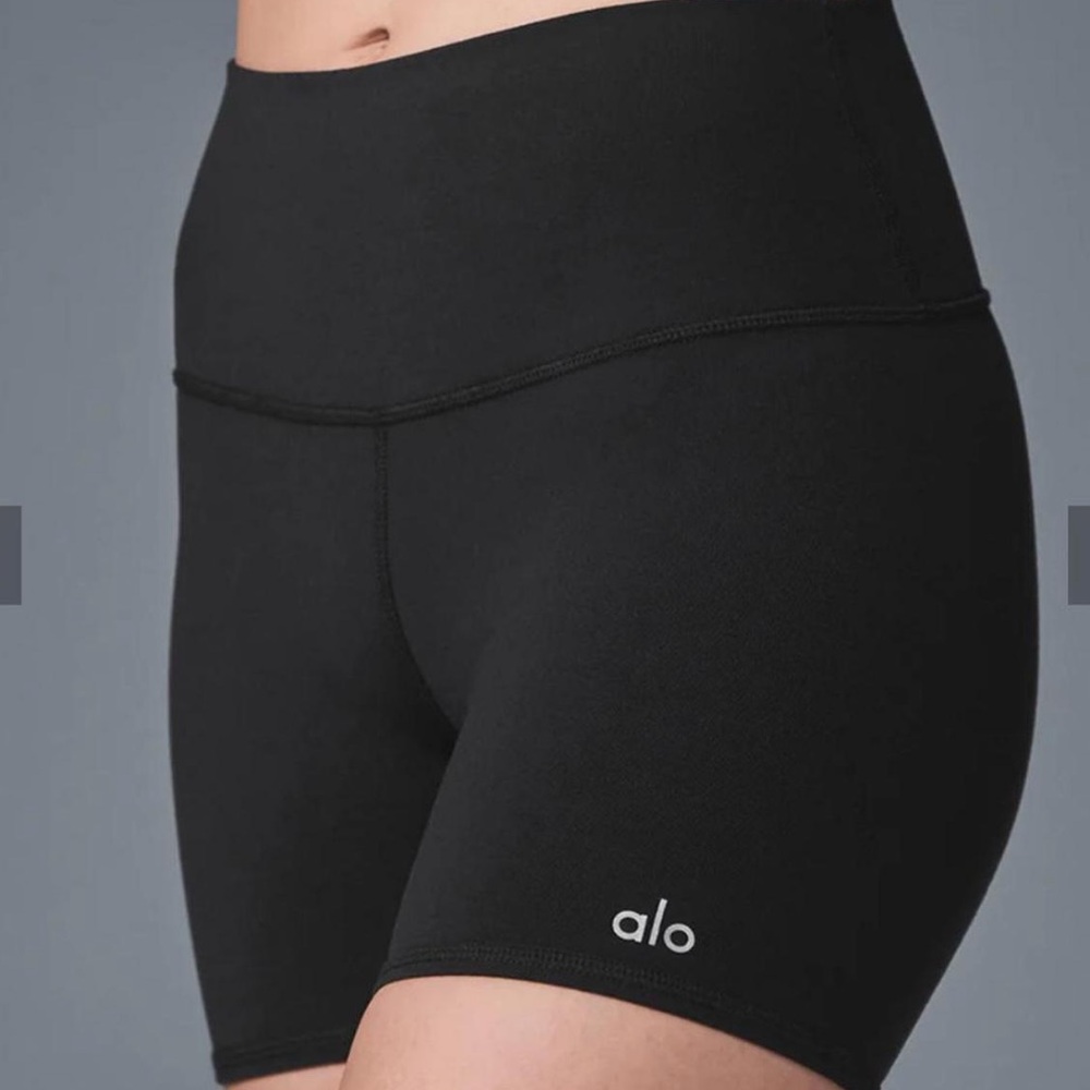 ALO Yoga Black Airbrush High-Waist Biker Short